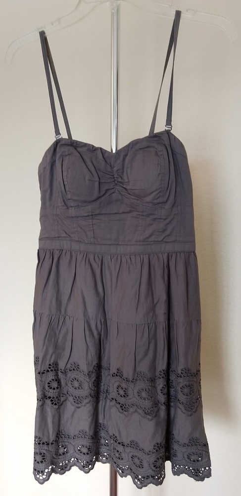 Dark gray strap/strapless party dress